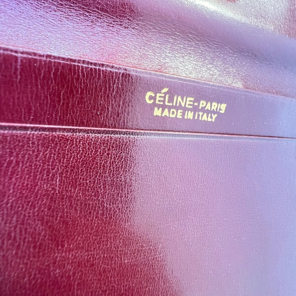 Auth CELINE Wallet • Authentic Triomphe Horse Carriage Monogram in Suede Maroon - Picture 6 of 8